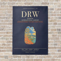 Thumbnail for Darwin International Airport DRW - Canvas Framed - Navy Blue