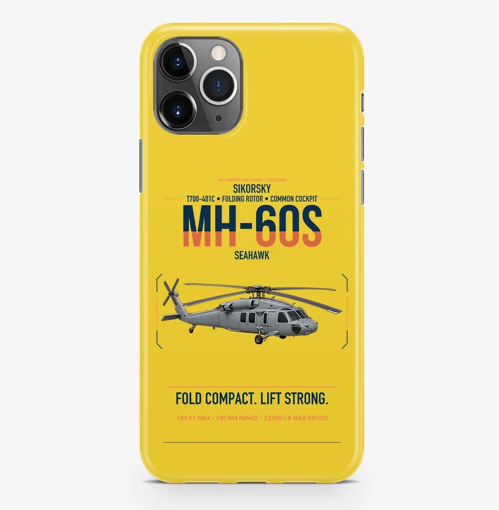 Sikorsky MH-60S Seahawk design on yellow magsafe iphone case, for iPhone Pro Max
