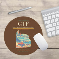Thumbnail for Great Falls International Airport (GTF) design on brown round mouse pad