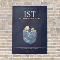 Thumbnail for Istanbul Airport IST - Canvas Framed - Navy Blue