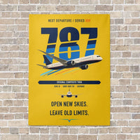 Thumbnail for Boeing 787-8 Dreamliner vertical canvas print - no frame - yellow background