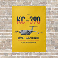 Thumbnail for Embraer KC-390 Millennium vertical canvas print - no frame - yellow background