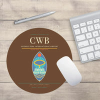 Thumbnail for Afonso Pena International Airport (CWB) design on brown round mouse pad