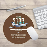 Thumbnail for Cessna 310R design on brown round mouse pad