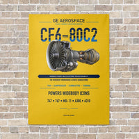 Thumbnail for CF6-80C2 vertical canvas print - no frame - yellow background
