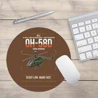 Thumbnail for Bell OH-58D Kiowa Warrior design on brown round mouse pad