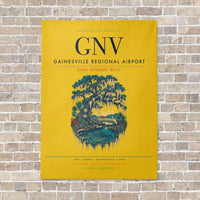 Thumbnail for Gainesville Regional Airport GNV vertical canvas print - no frame - yellow background