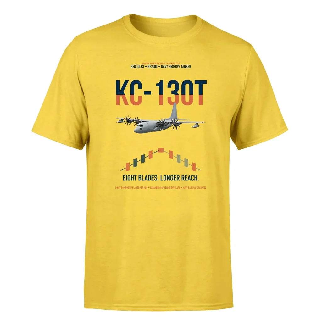 KC-130T NP2000 design on yellow double-side t-shirt, single-side print