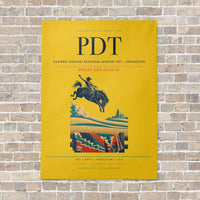 Thumbnail for Eastern Oregon Regional Airport PDT — Pendleton vertical canvas print - no frame - yellow background