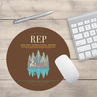 Thumbnail for Siem Reap International Airport (REP) design on brown round mouse pad