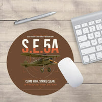 Thumbnail for Royal Aircraft Factory S.E.5a design on brown round mouse pad