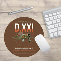 Thumbnail for Fokker D.XXI — Dutch LVA aircraft 221 design on brown round mouse pad