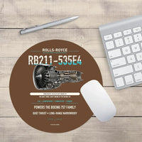 Thumbnail for RB211-535E4 design on brown round mouse pad