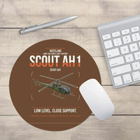 Thumbnail for Westland Scout AH1 design on brown round mouse pad