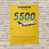 Thumbnail for Bombardier Global 5500 vertical canvas print - no frame - yellow background