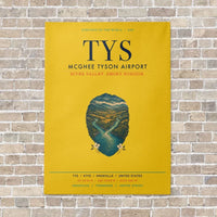 Thumbnail for McGhee Tyson Airport Knoxville TYS vertical canvas print - no frame - yellow background