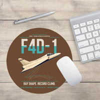 Thumbnail for F4D-1 Skyray design on brown round mouse pad