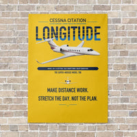 Thumbnail for Cessna Citation Longitude vertical canvas print - no frame - yellow background
