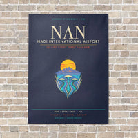 Thumbnail for Nadi International Airport NAN - Canvas Framed - Navy Blue
