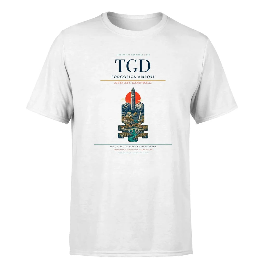 Podgorica Airport (TGD) Premium T-Shirt White