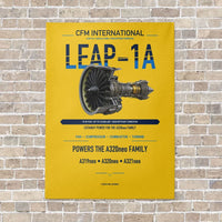 Thumbnail for CFM LEAP-1A vertical canvas print - no frame - yellow background