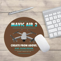 Thumbnail for DJI Mavic Air 2 design on brown round mouse pad