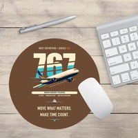 Thumbnail for Boeing 767-300F design on brown round mouse pad