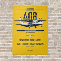 Thumbnail for Cessna 408 SkyCourier vertical canvas print - no frame - yellow background