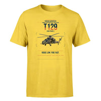 Thumbnail for Turkish Aerospace T129 ATAK Phase 2 design on yellow t-shirt, single-side print