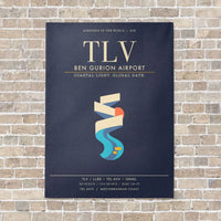 Thumbnail for Tel Aviv Ben Gurion Airport TLV - Canvas Framed - Navy Blue