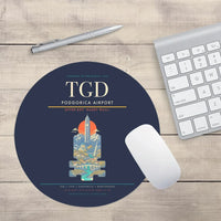 Thumbnail for Podgorica Airport TGD Mouse-Pad Round - Navy Blue