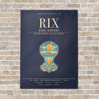 Thumbnail for Riga Airport RIX - Canvas Framed - Navy Blue