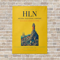 Thumbnail for Helena Regional Airport HLN vertical canvas print - no frame - yellow background