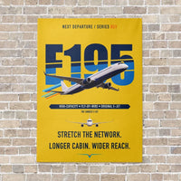 Thumbnail for Embraer E195 vertical canvas print - no frame - yellow background