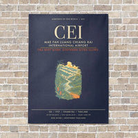 Thumbnail for Mae Fah Luang Chiang Rai International Airport CEI - Canvas Framed - Navy Blue