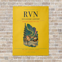 Thumbnail for Rovaniemi Airport RVN vertical canvas print - no frame - yellow background