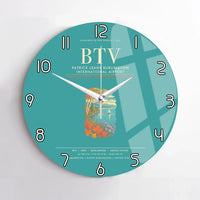Thumbnail for Patrick Leahy Burlington International Airport BTV Wall-Clock No-Frame - Turquoise