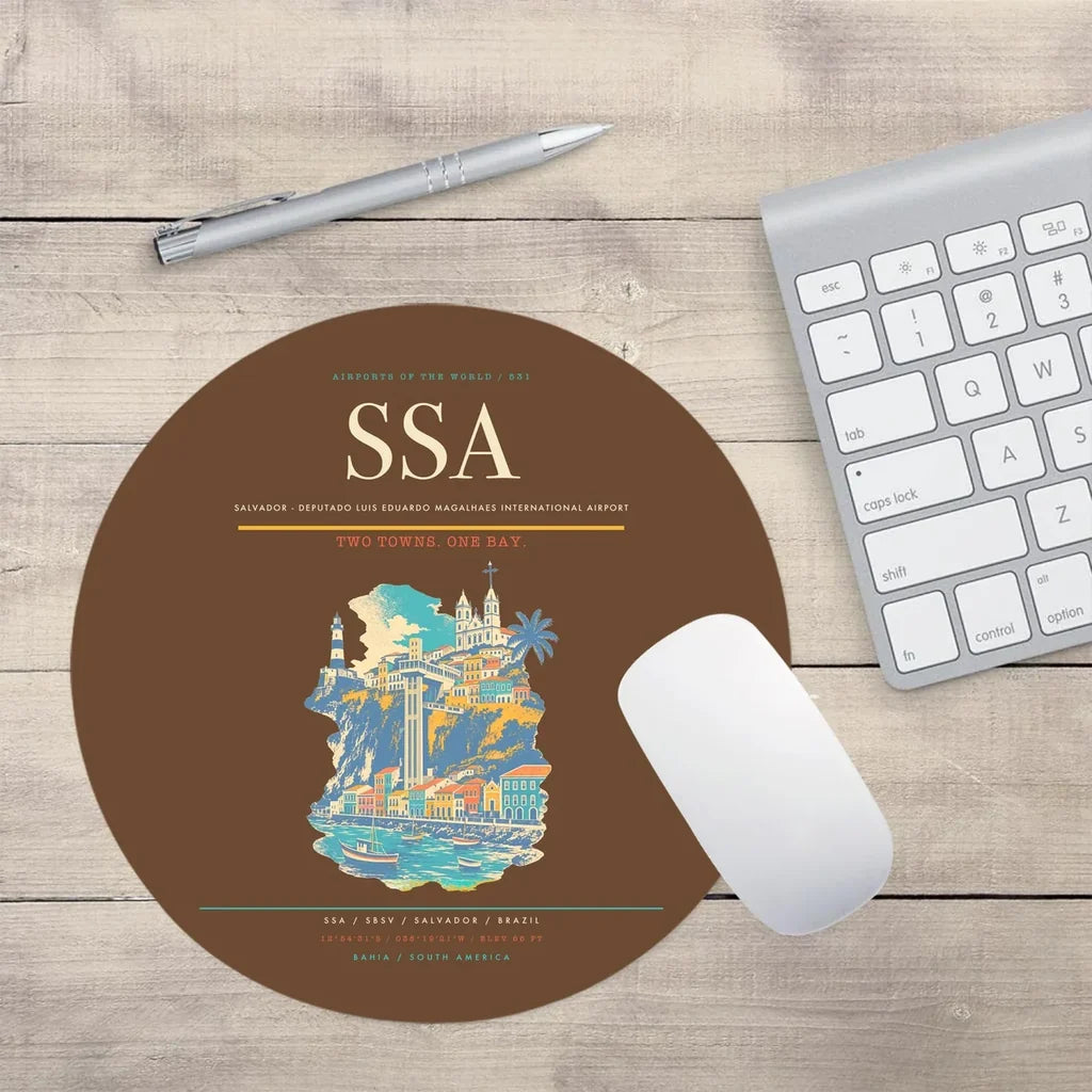 Salvador - Deputado Luis Eduardo Magalhaes International Airport SSA Mouse-Pad Round - Brown