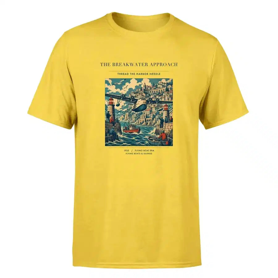 VINTAGE G4365 - The Breakwater Approach - Premium T-Shirt design on yellow premium t shirt