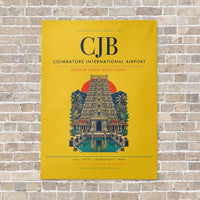 Thumbnail for Coimbatore International Airport CJB - Canvas No Frame - Yellow