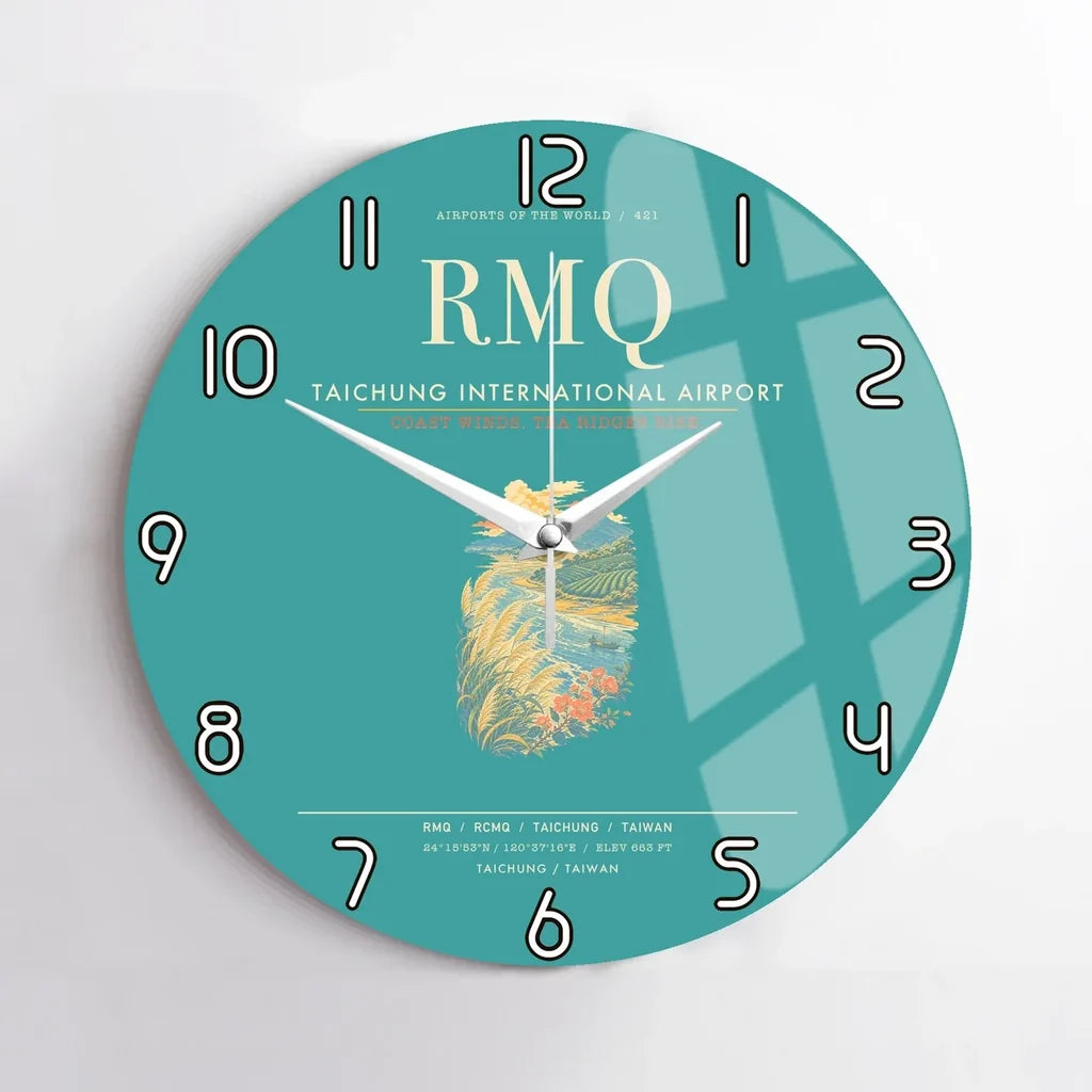 Taichung International Airport RMQ Wall-Clock No-Frame - Turquoise