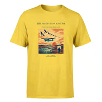 Thumbnail for VINTAGE G4448 - The Migration Escort - Premium T-Shirt design on yellow premium t shirt