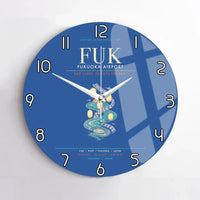 Thumbnail for Fukuoka Airport FUK - Hakata Lantern Bay Weave Wall-Clock No-Frame - Blue