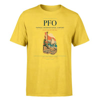 Thumbnail for Paphos International Airport (PFO) T-Shirt single-side front print in Yellow | paphos-international-airport-pfo-double-side-t-shirt
