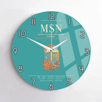 Thumbnail for Dane County Regional Airport Madison MSN Wall-Clock No-Frame - Turquoise