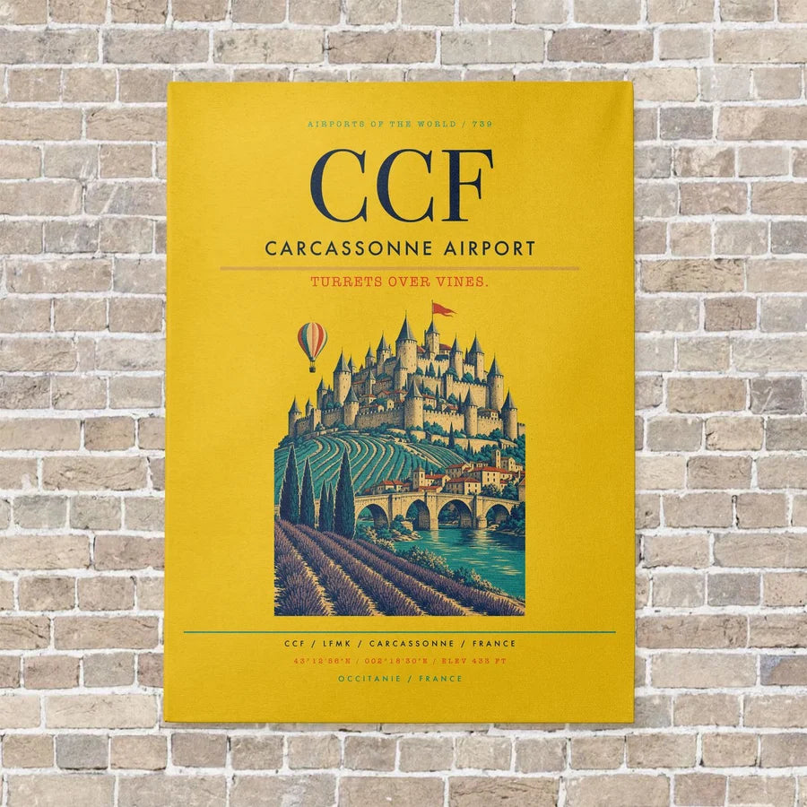 Carcassonne Airport CCF - Canvas No Frame - Yellow