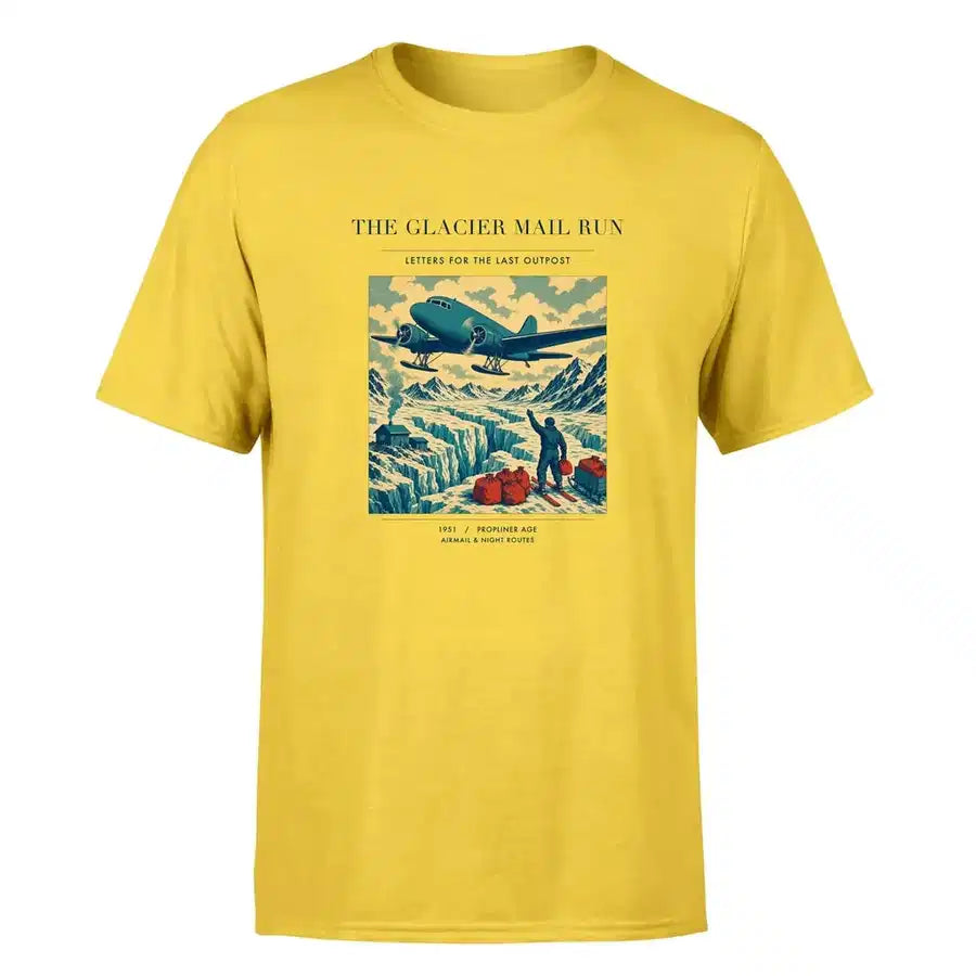 VINTAGE G4153 - The Glacier Mail Run - Premium T-Shirt design on yellow premium t shirt