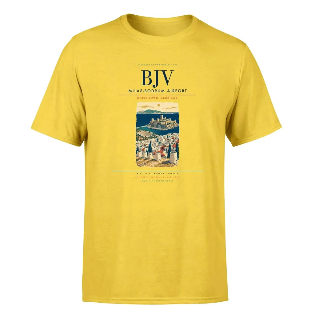 Bodrum Airport (BJV) Premium T-Shirt Yellow