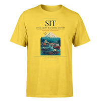 Thumbnail for Sitka Rocky Gutierrez Airport (SIT) T-Shirt single-side front print in Yellow | sitka-rocky-gutierrez-airport-sit-double-side-t-shirt