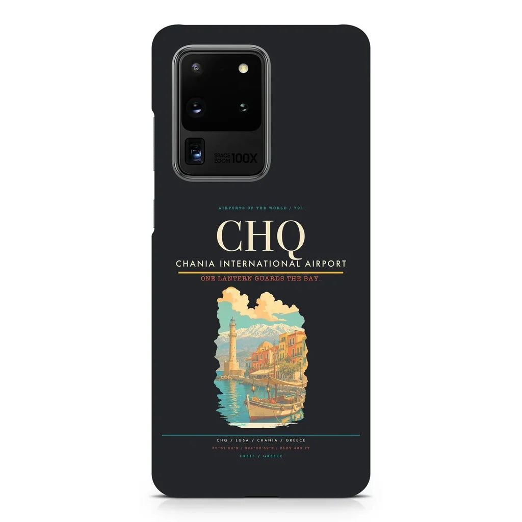 Chania International Airport CHQ design on samsung case - black